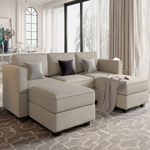 Canapé Modulaire en U NORDIC – Velours Premium