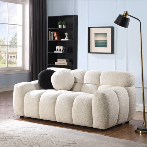 LuneluX_Home – Canapé Bouclé Marshmallow | Design Scandinave