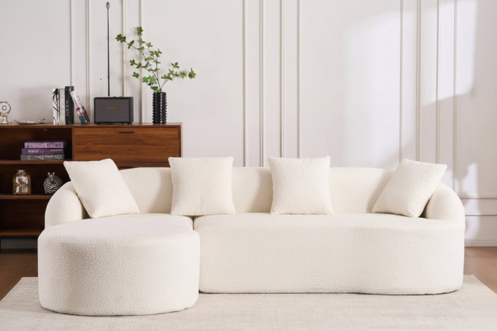 LuxeForm™ – Canapé 3 Places avec Méridienne & 4 Coussins