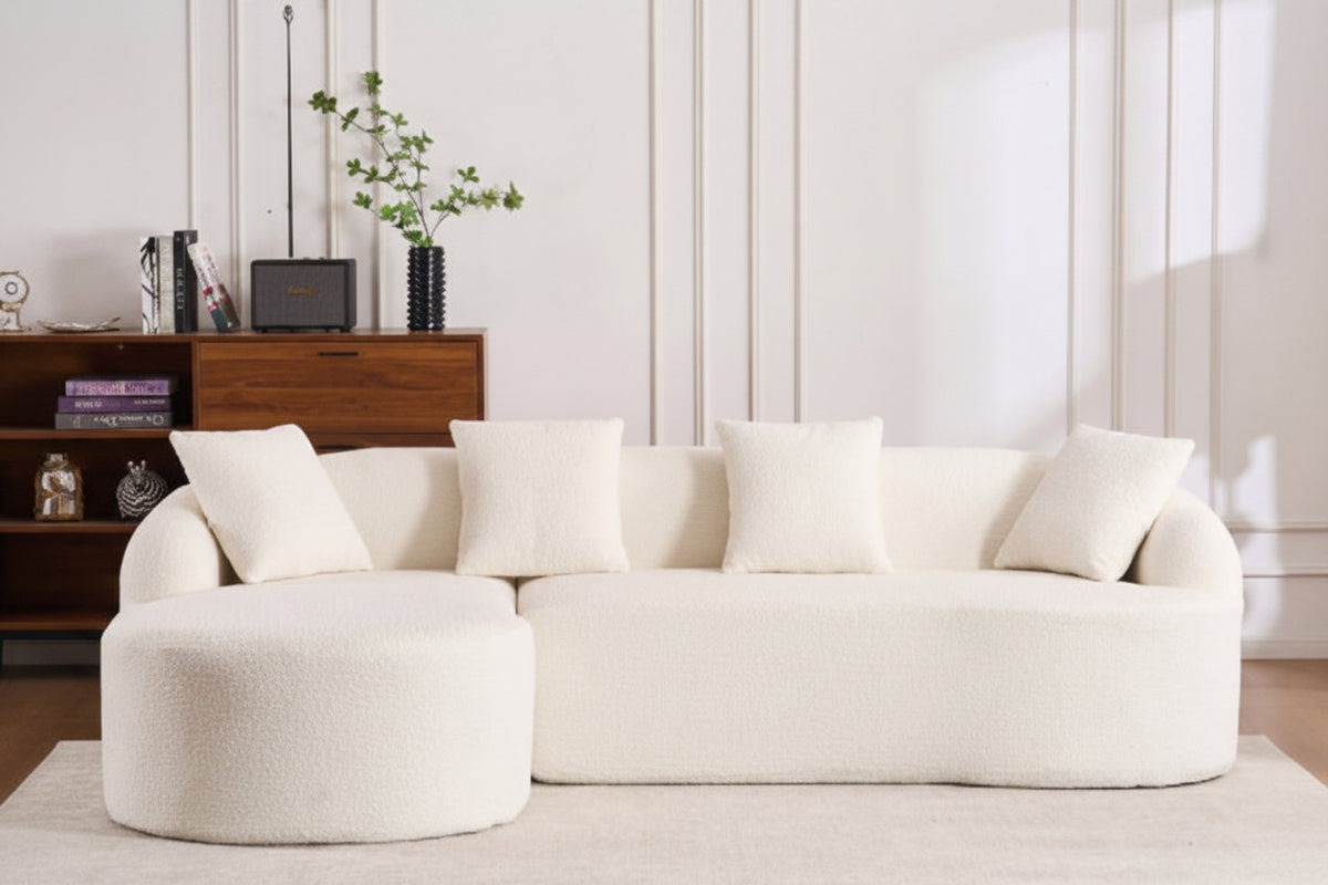 LuxeForm™ – Canapé 3 Places avec Méridienne & 4 Coussins