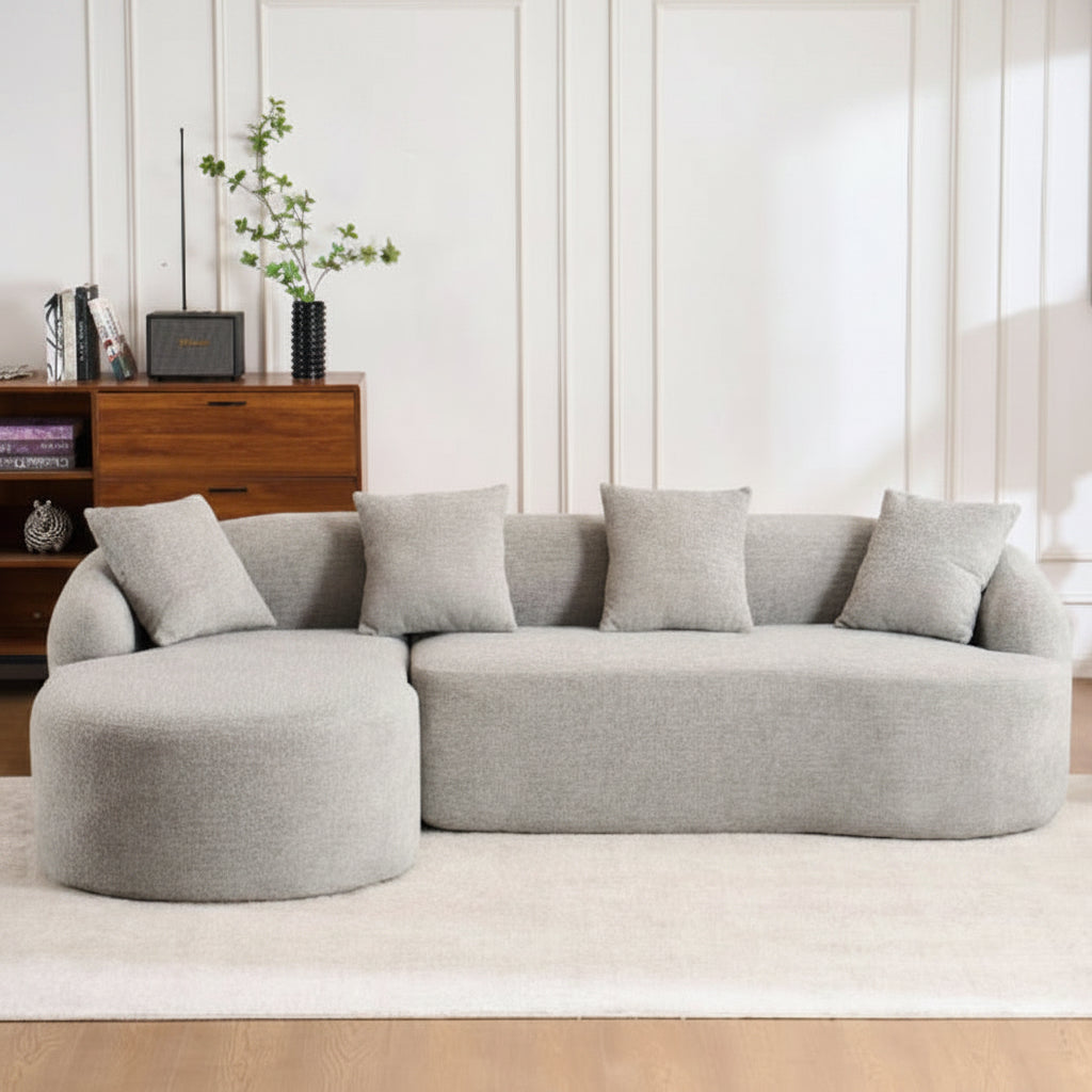 LuxeForm™ – Canapé 3 Places avec Méridienne & 4 Coussins