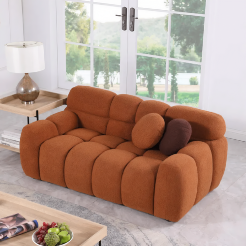 LuneluX_Home – Canapé Bouclé Marshmallow | Design Scandinave