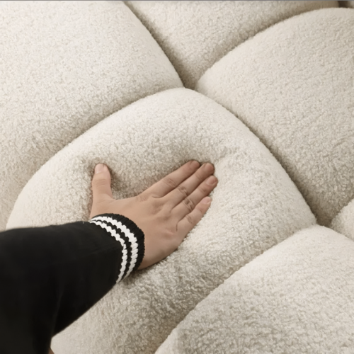 LuneluX_Home – Canapé Bouclé Marshmallow | Design Scandinave